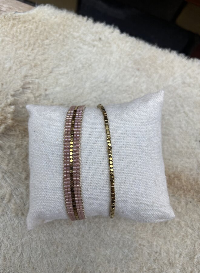 Dunc Jewelry | Basic armband hematiet kralen - goud