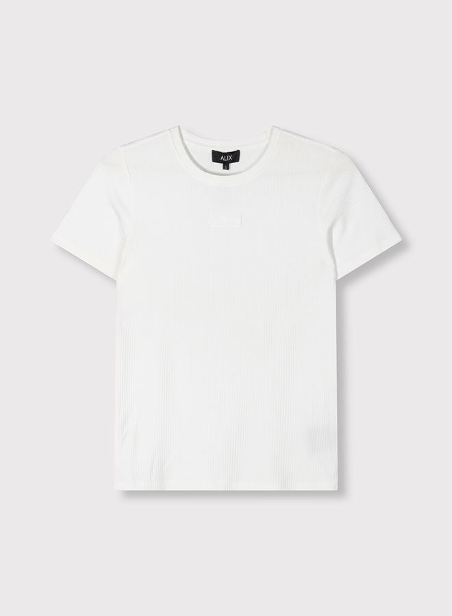 Fitted rib t-shirt - Soft White