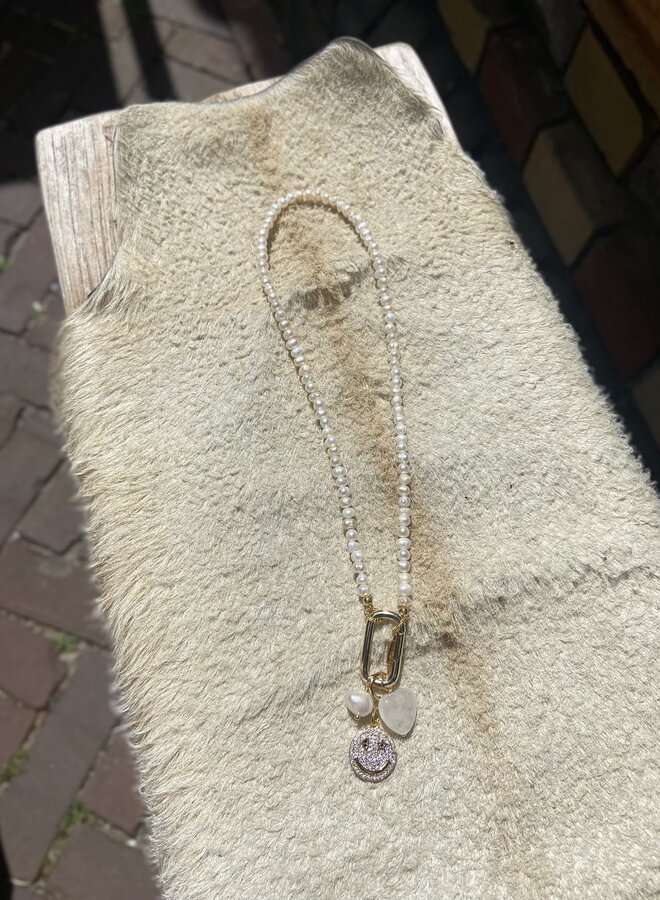 Ketting zoetwaterparel met clip