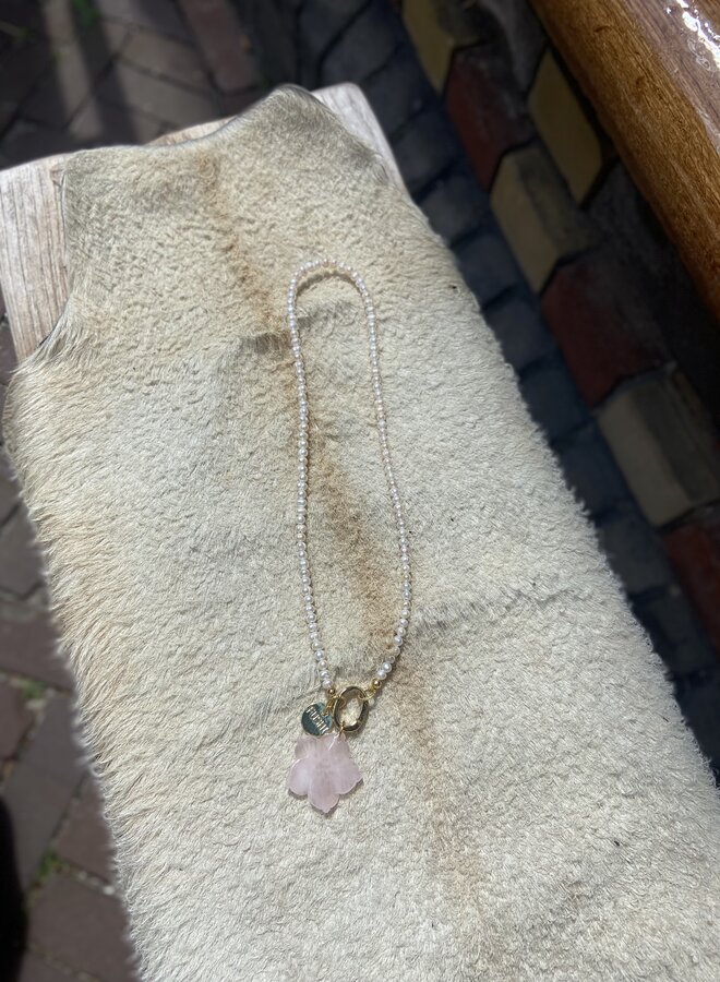 Ketting zoetwaterparel met clip