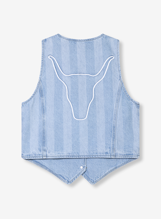 Stripe denim waistcoat - Denim blue