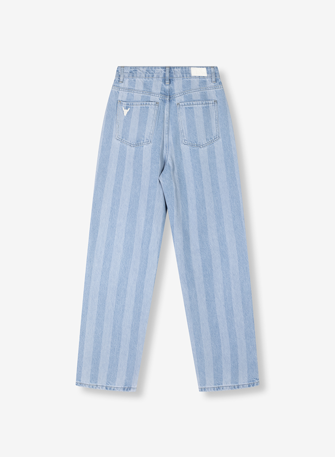 Stripe denim pants - Denim blue