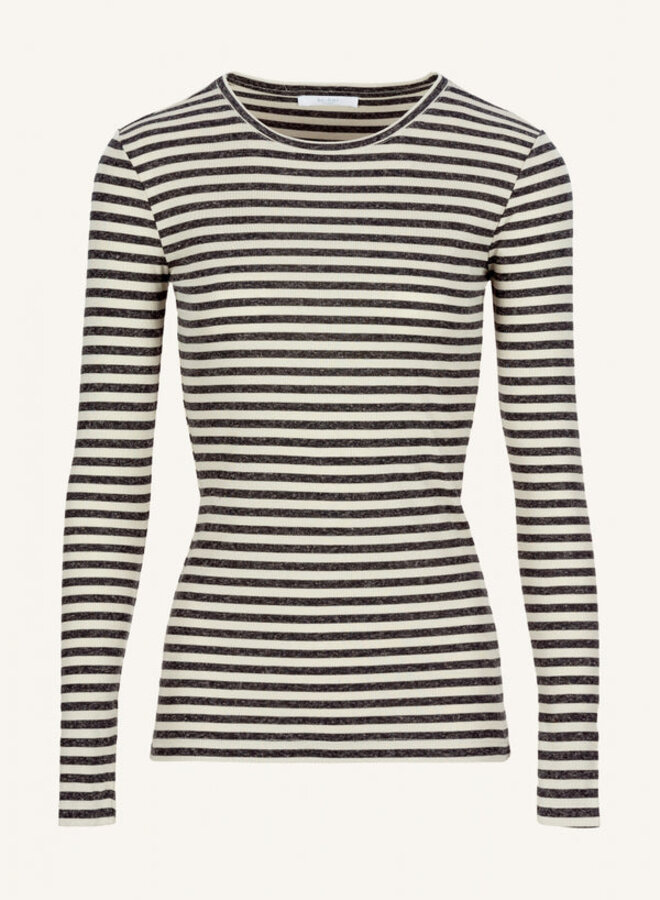 Basic ls stripe top - Chalk