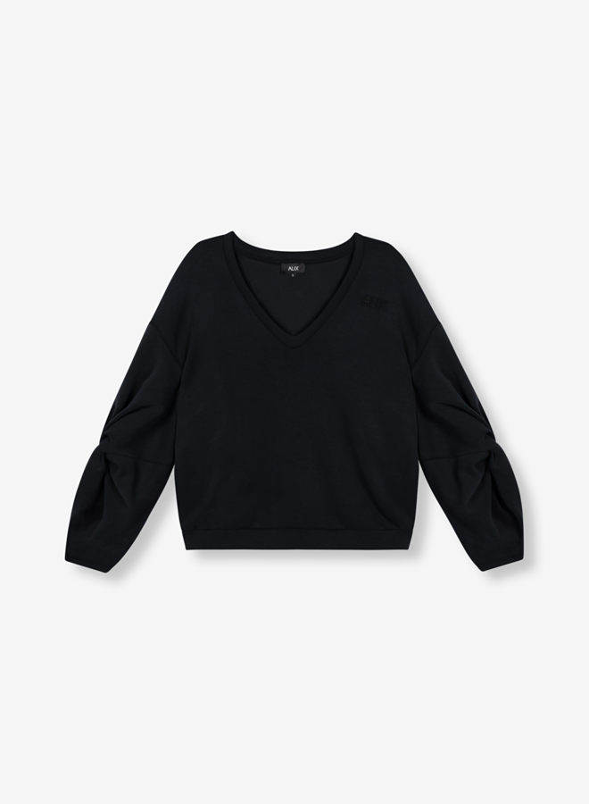 Cupro look sweater - Black