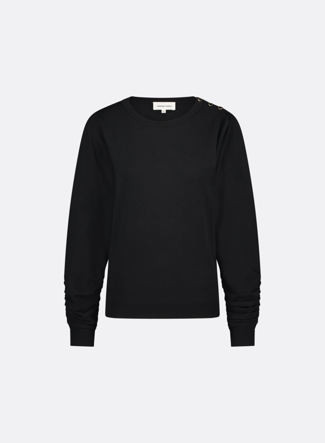 Molly Scrunch Pullover - Black