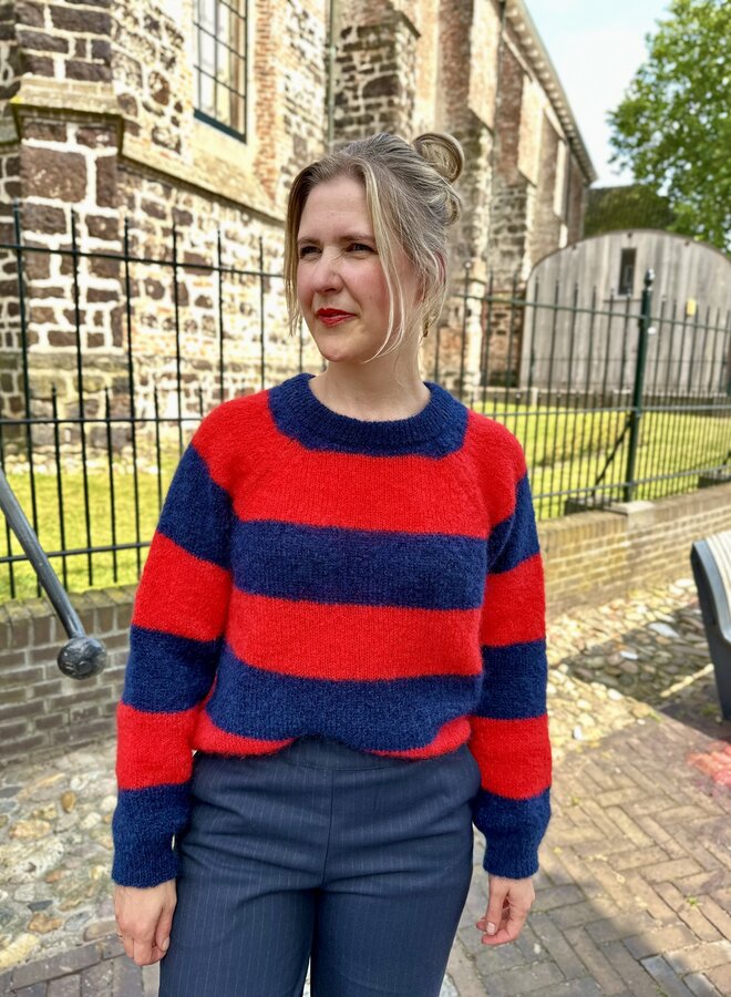 Sian stripe pullover - Lipstick