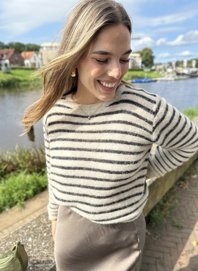 Gwen thin stripe pullover - Sand