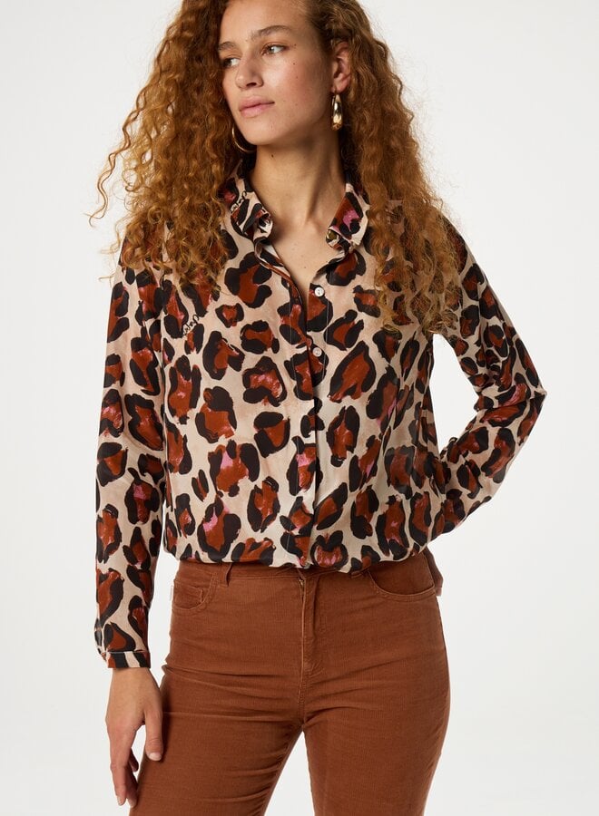 Sunrise Blouse - Nougat/Black Leopard Queen