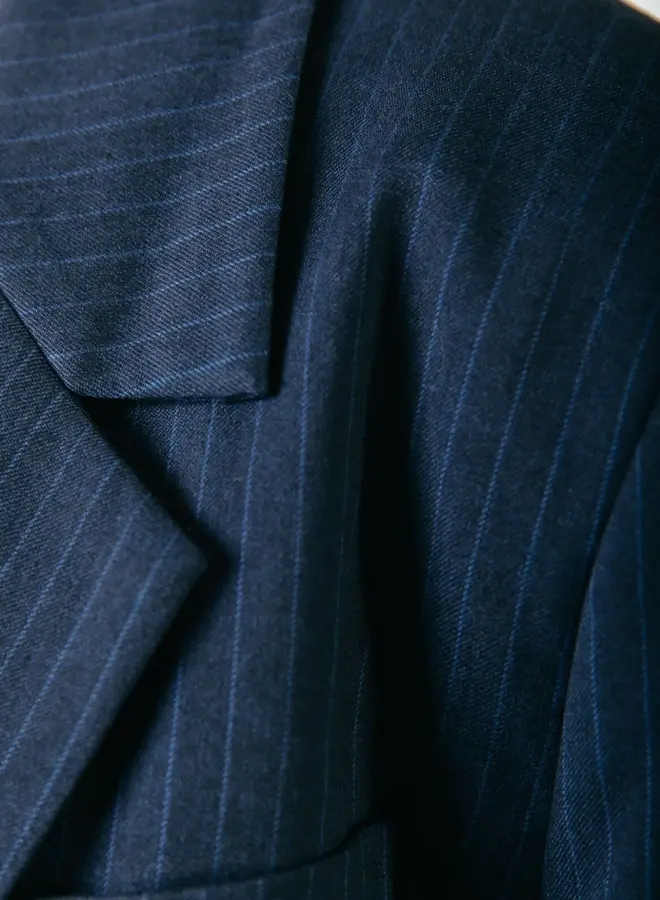 Jesra Pinstripe No 9 Single Breasted Blazer - Dark Blue