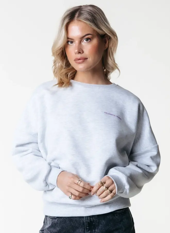 Flower World Tour Dropped Shoulder Sweat - Light Grey Melange