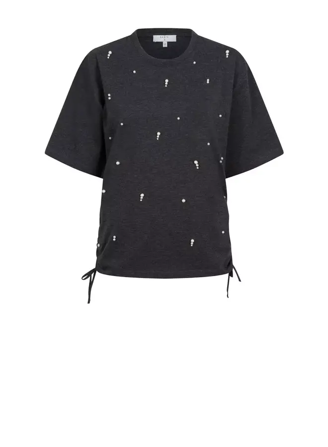 Luxor pearl embellished tee - Dark Heather Grey