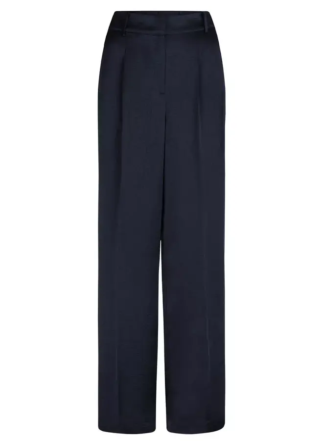 Jules creased satin pants - Nocturnal Blue