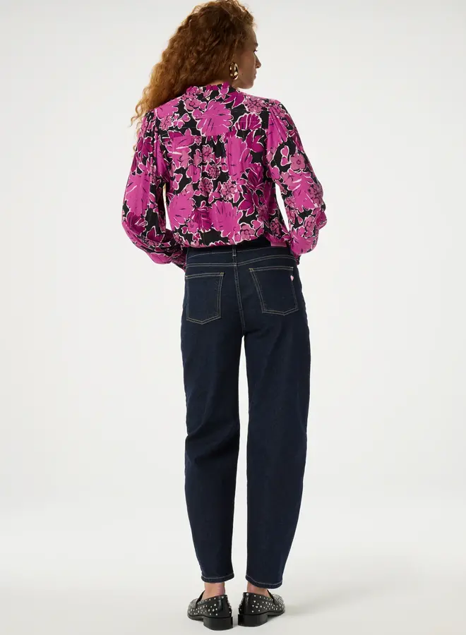 Lucky Blouse - Black/Raspberry Passiflora