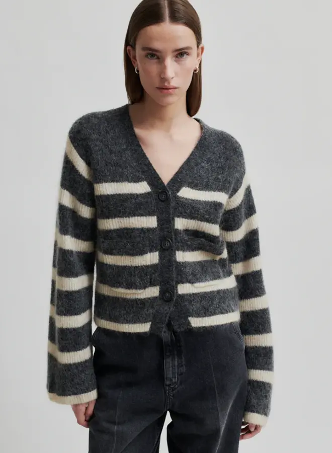 Ovalis Knit Wide Sleeve Cardigan - Volcanic Ash