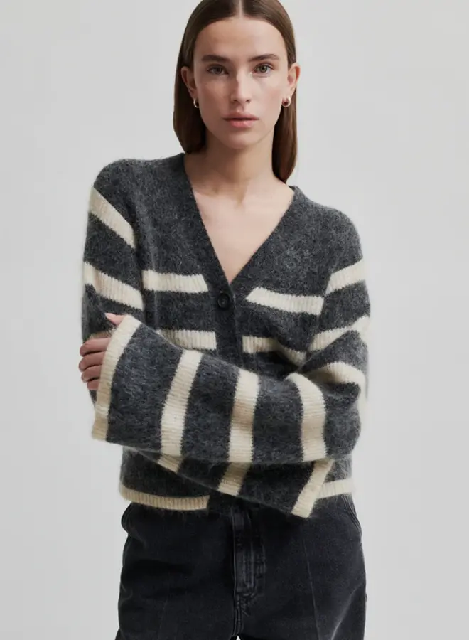 Ovalis Knit Wide Sleeve Cardigan - Volcanic Ash