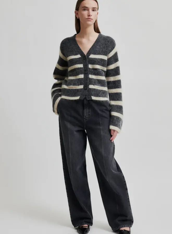 Ovalis Knit Wide Sleeve Cardigan - Volcanic Ash