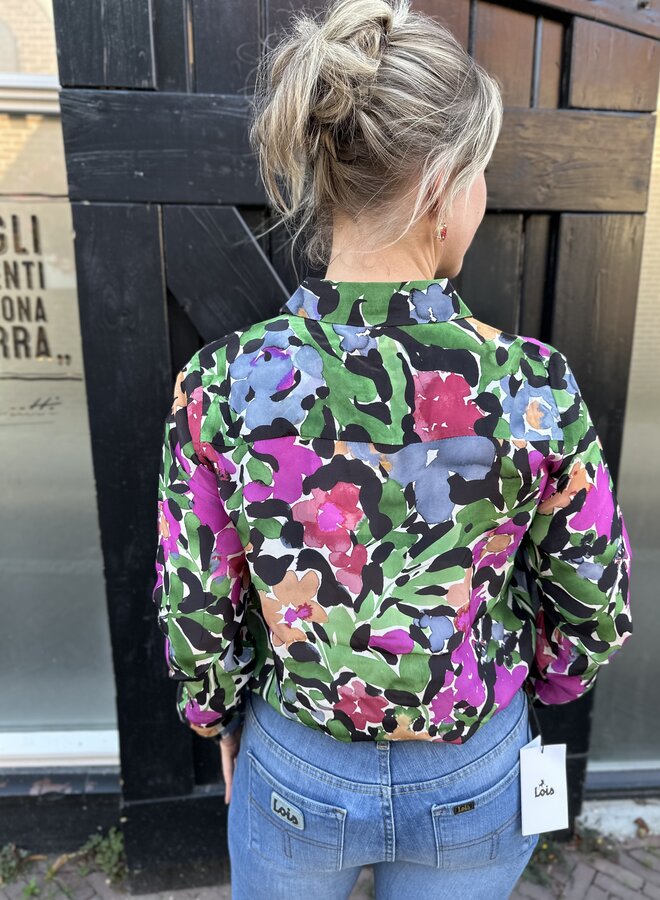 Sunrise Blouse - Black/Vintage Rose Casa Azul