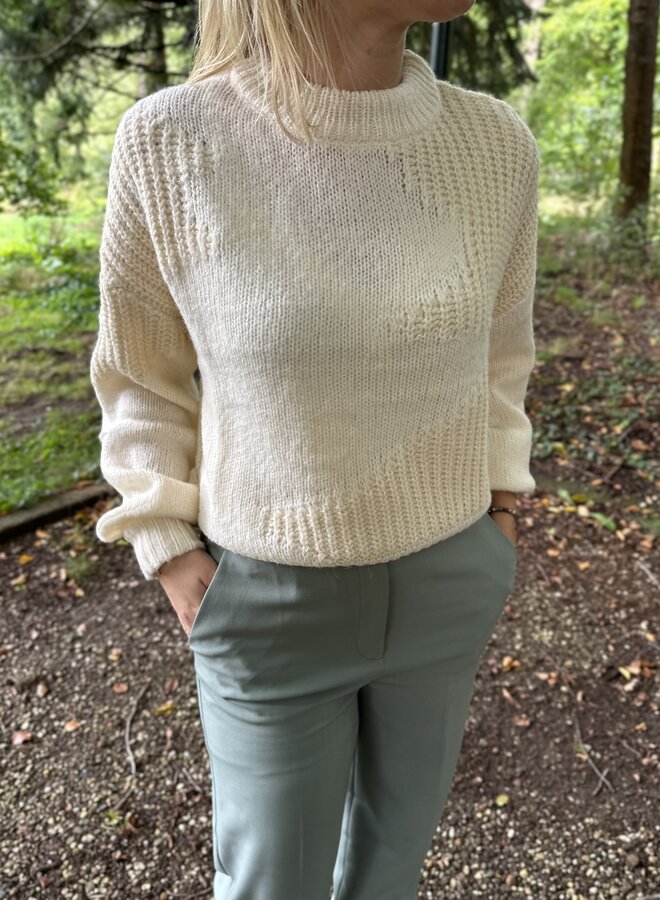 Cassy knitted pull l/s - Egg White