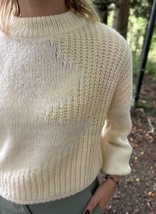 Cassy knitted pull l/s - Egg White