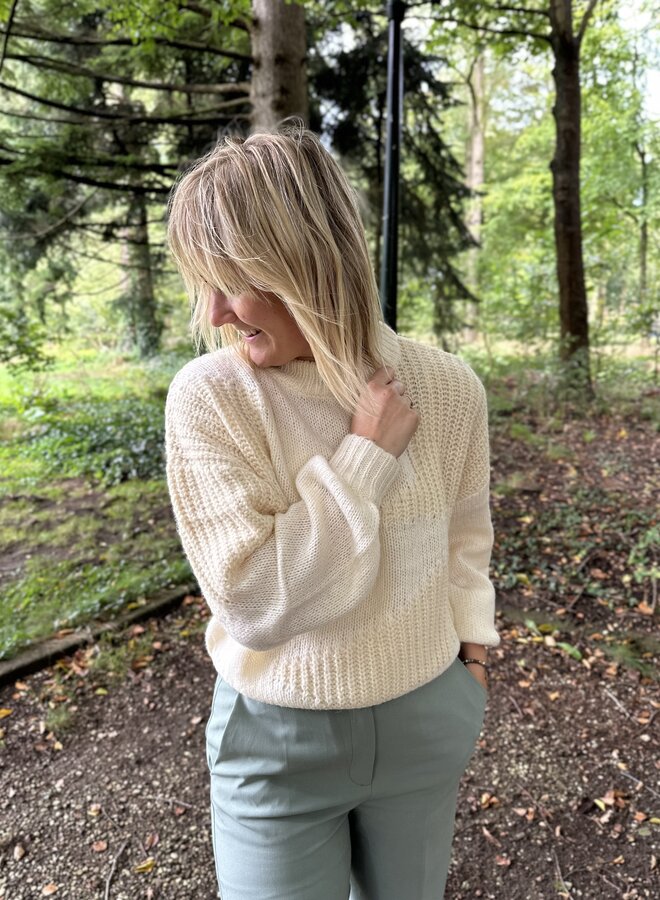 Cassy knitted pull l/s - Egg White