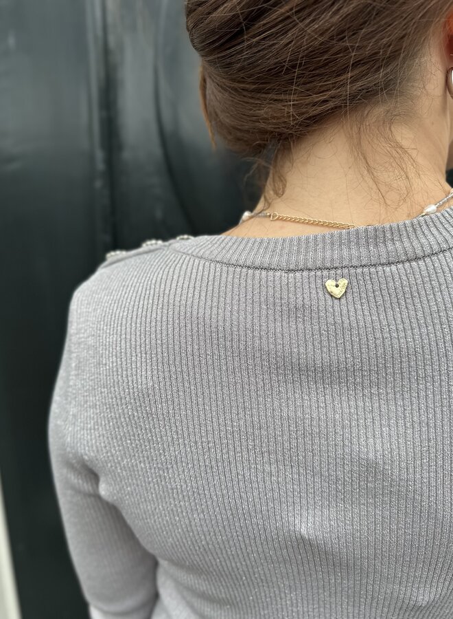 Lollipop Long Sleeve Pullover - Silver