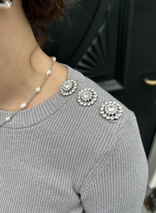 Lollipop Long Sleeve Pullover - Silver