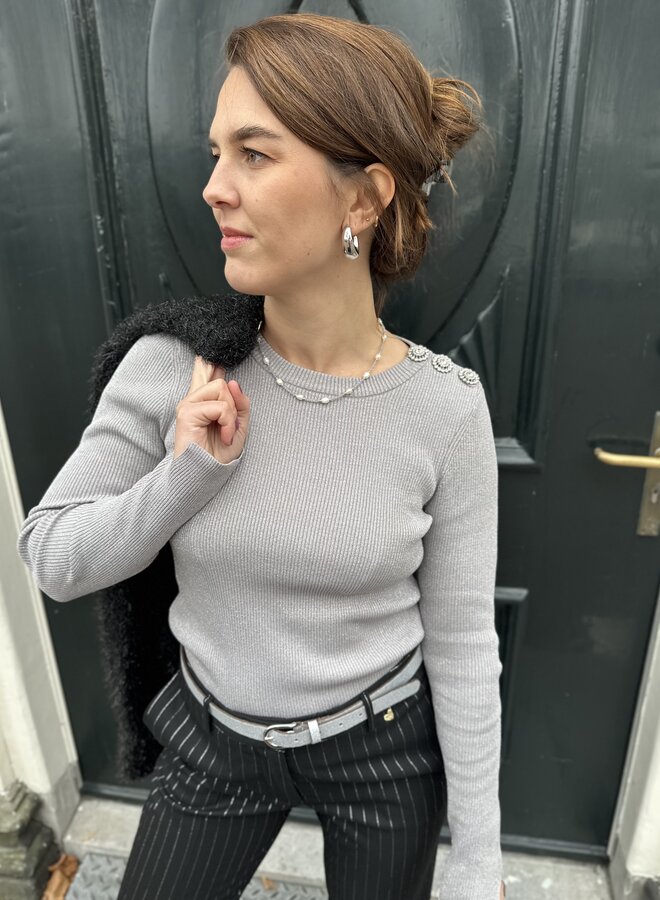Lollipop Long Sleeve Pullover - Silver