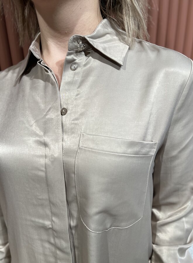 Joni belted oversized shirt - Timeless Taupe