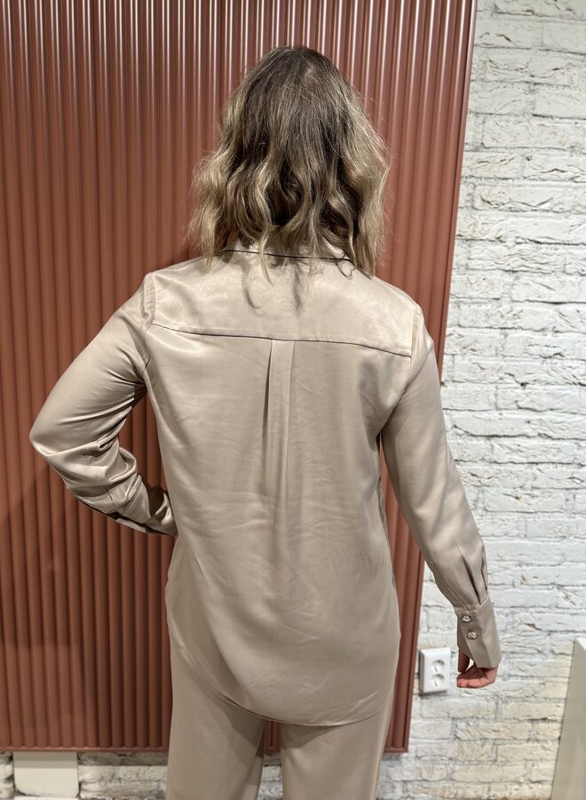 Joni belted oversized shirt - Timeless Taupe