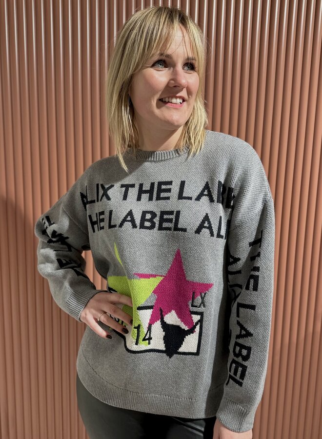 Alix the label pullover - Soft grey melange