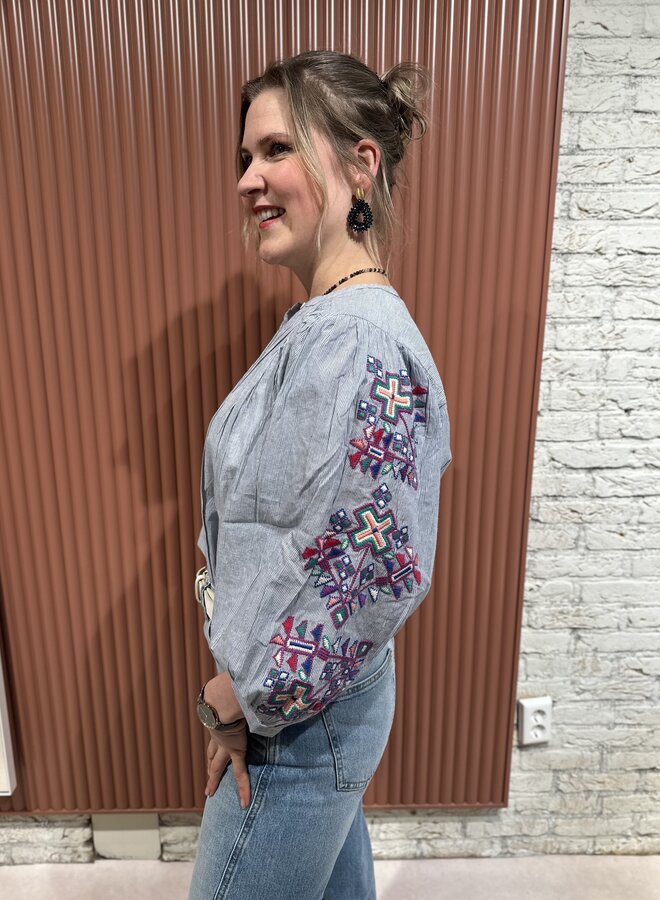 Becky pinstripe blouse - Indi grey