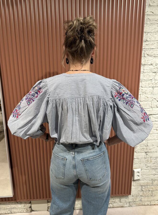 Becky pinstripe blouse - Indi grey