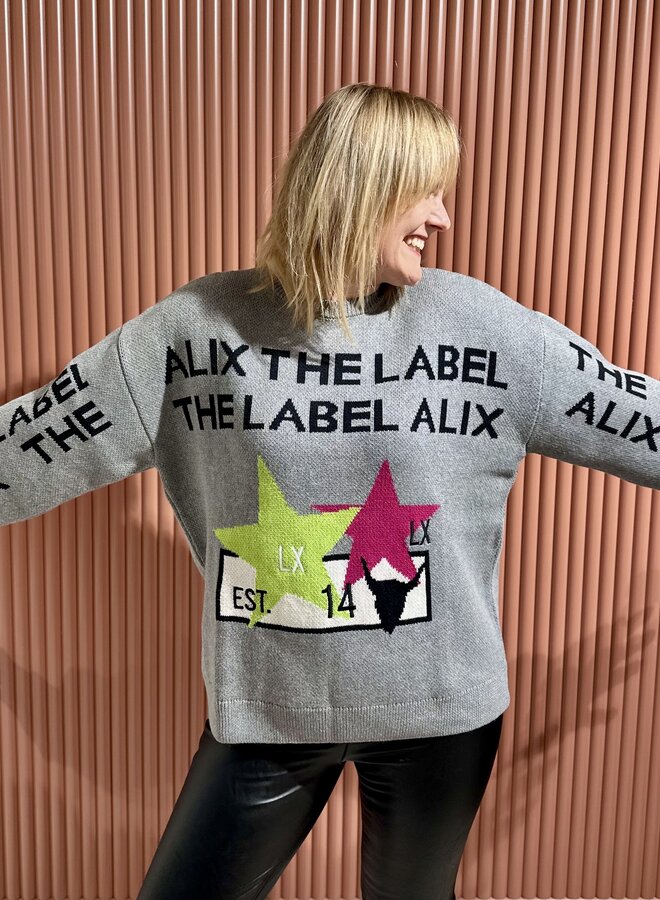 Alix the label pullover - Soft grey melange