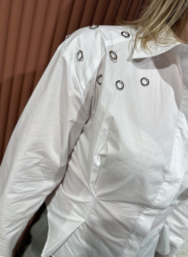 Viktoria Stud Shirt - White
