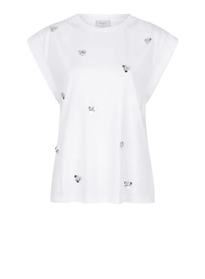 Sparrow sequins embellished tee | Optic White