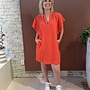 Vina Linen Dress - Bright Poppy