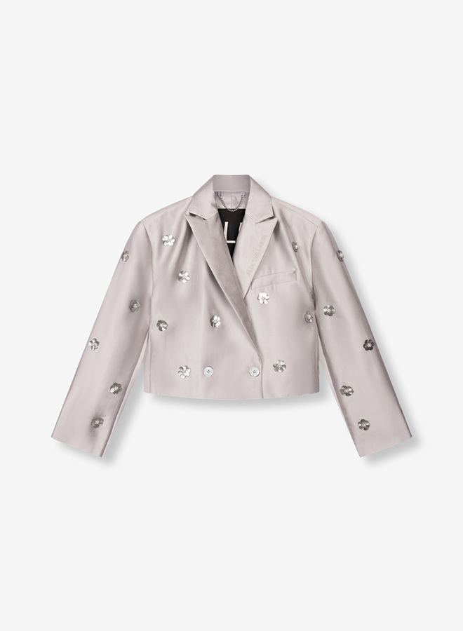 Beaded Blazer | Silver