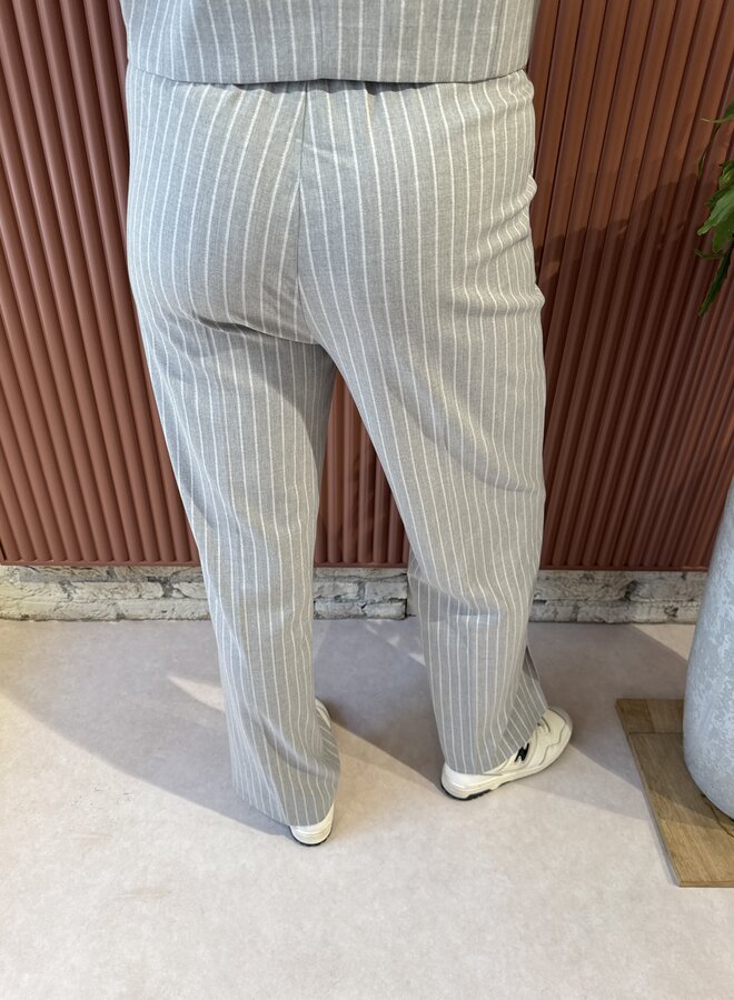 Pinstripe Pants | Light Grey Melange