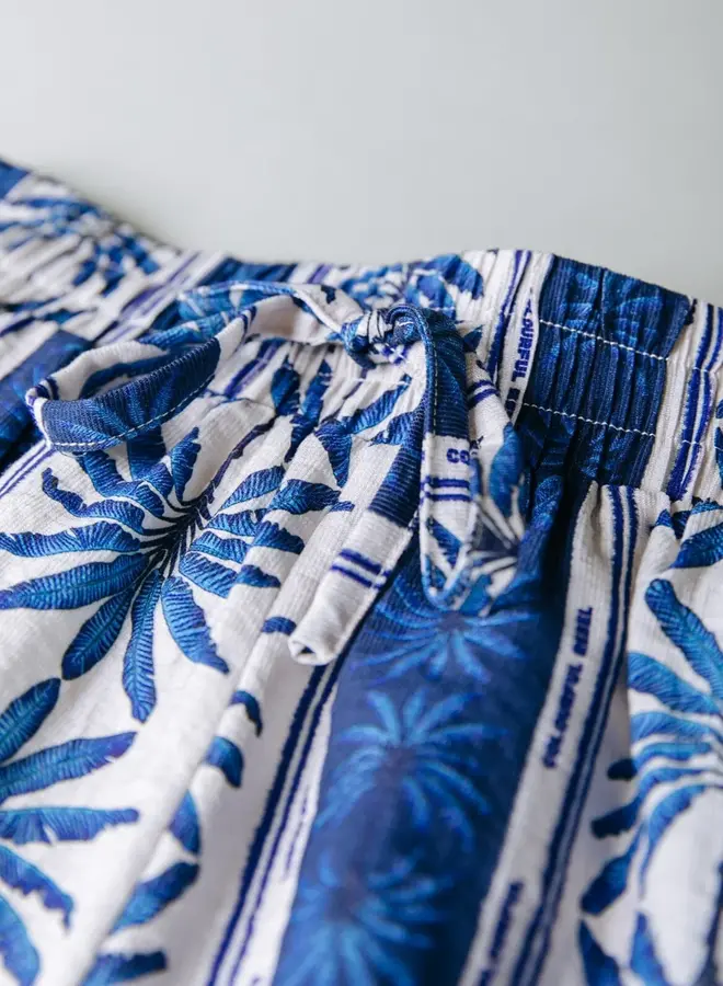 Sensa Palm Ruffle Short | Bright Blue