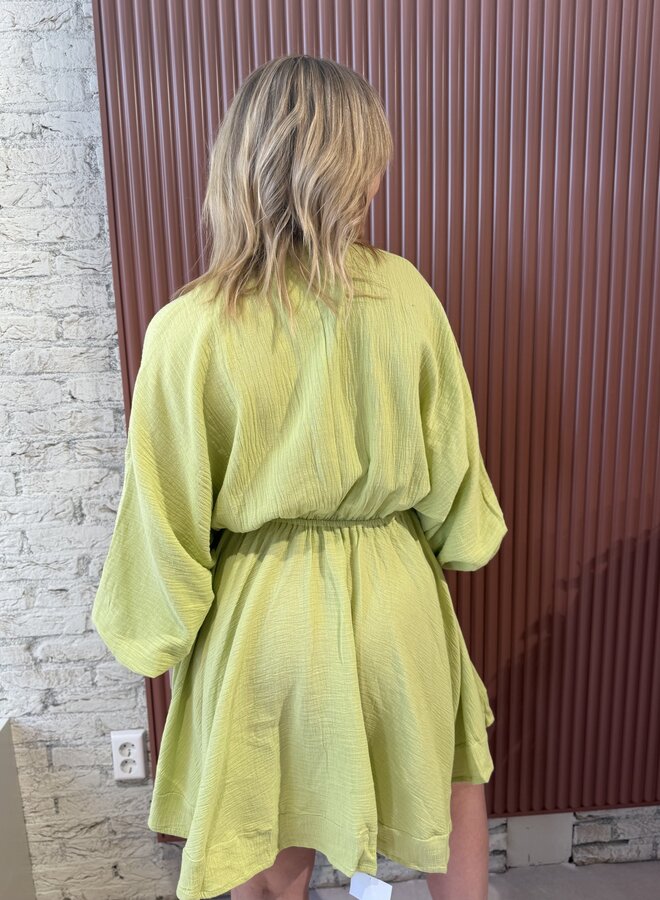 Luna Puff Dress | Olive Green
