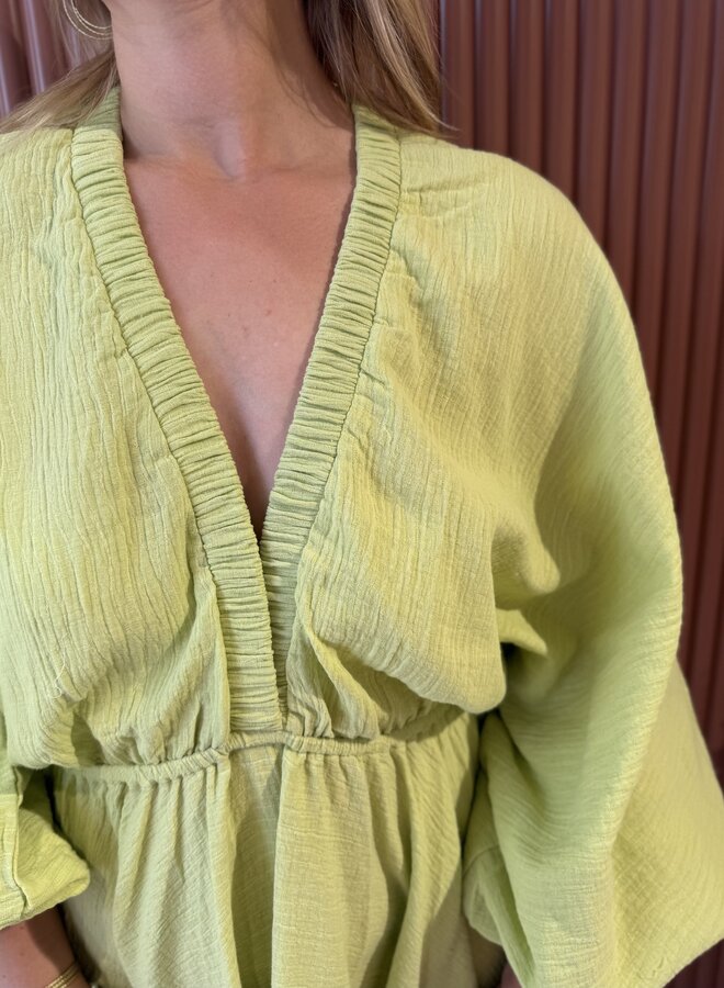 Luna Puff Dress | Olive Green