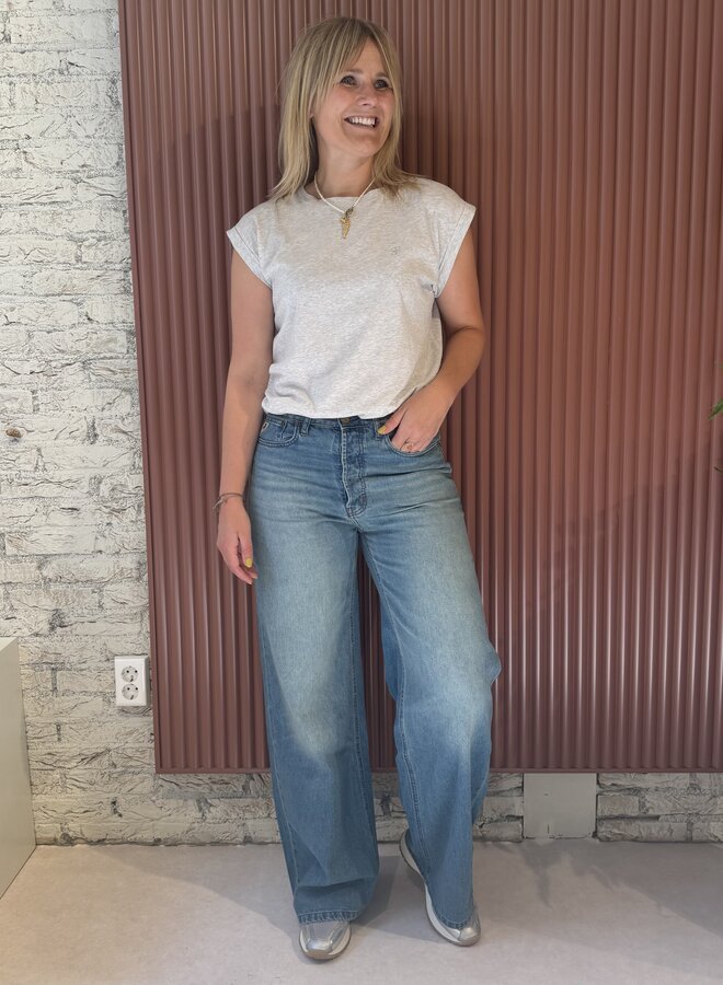 Thelma Mirror Top | Light Grey Melee