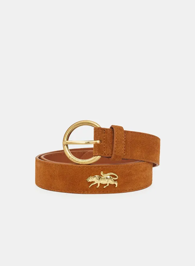 Studded Leopard Belt | Burnt Sugar