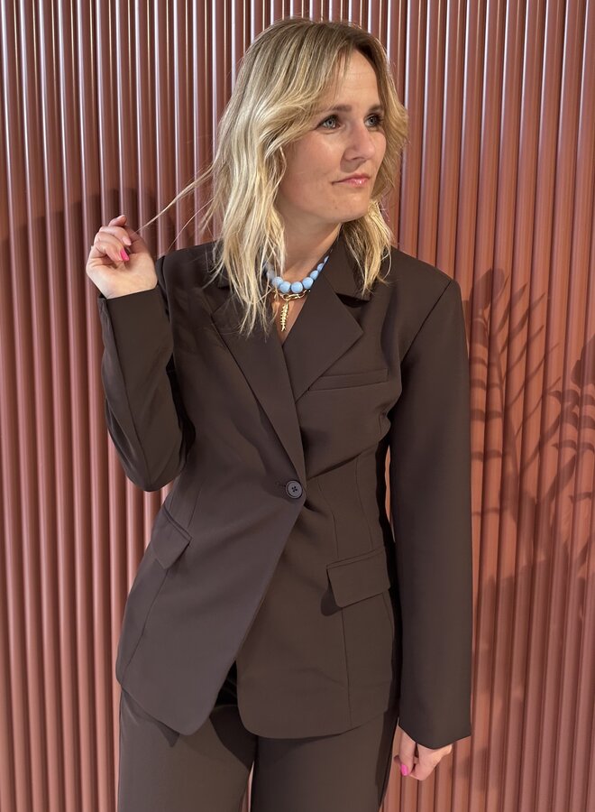 Fique Fitted Blazer | Chocolate Plum