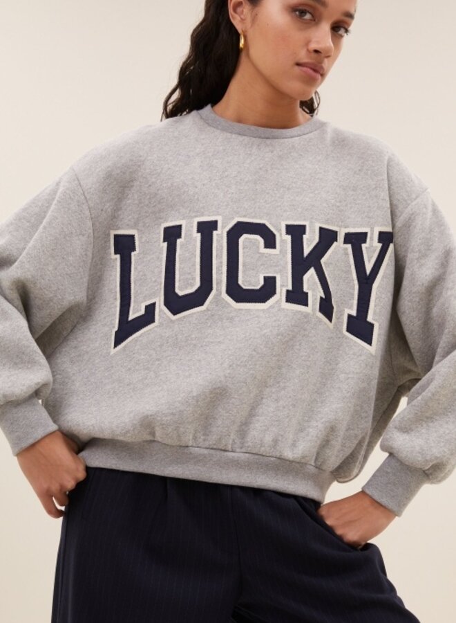 Bibi patchwork sweater | Grey melee