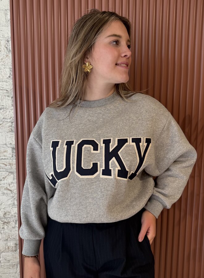 Bibi patchwork sweater | Grey melee