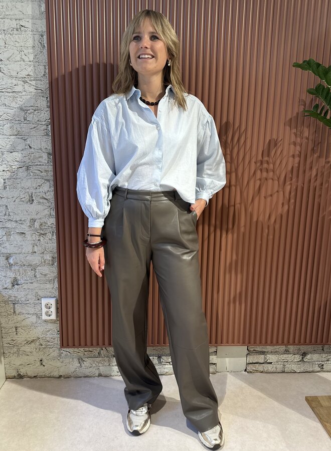 Jules Faux Leather Pants | Antique Grey