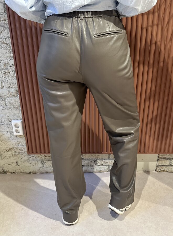 Jules Faux Leather Pants | Antique Grey