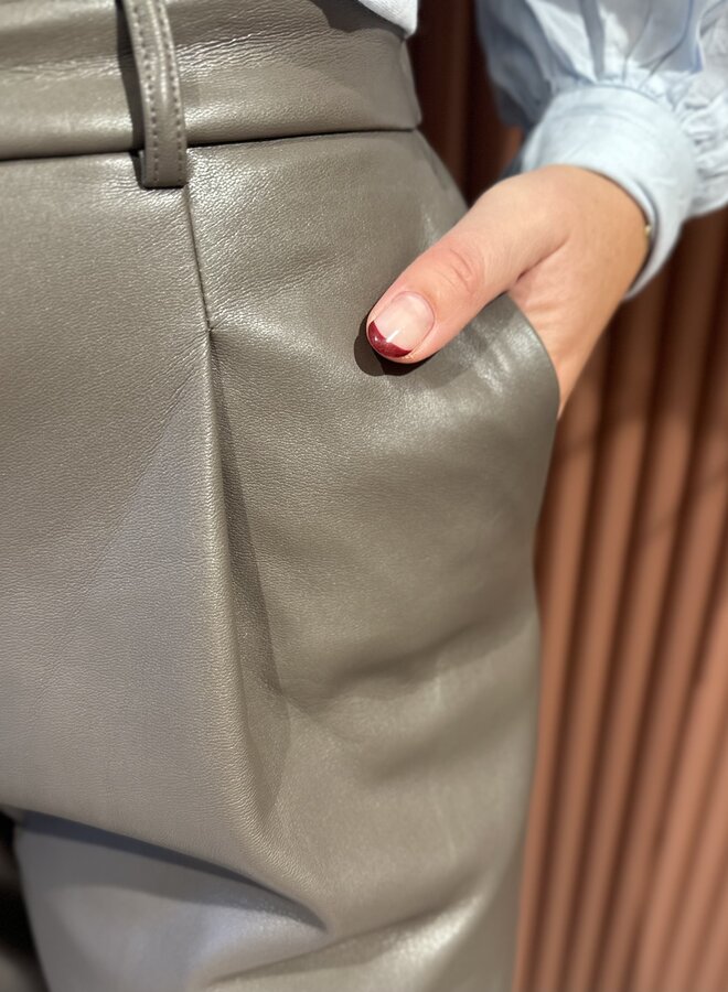 Jules Faux Leather Pants | Antique Grey
