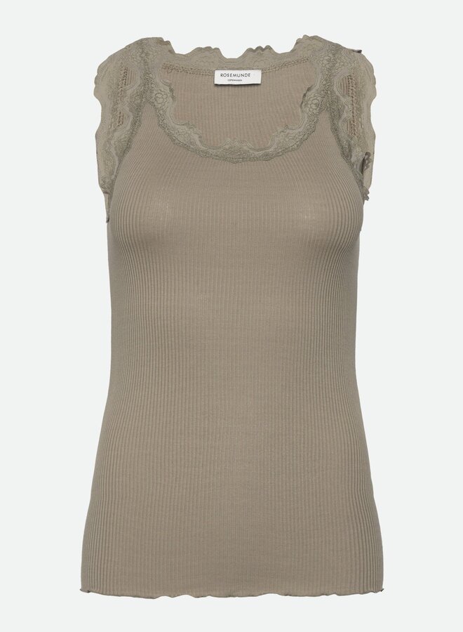 Babette U-Neck Long Lace Top - Laurel Oak